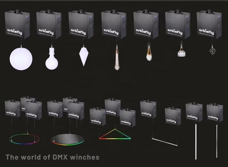 led kinetic Kinetic Light System RGB Color Tube Light Motorized by DMX Winch
