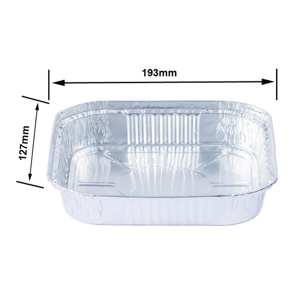 Cheap Silver Aluminium Foil Container 880ml Fast Food Storage Container Aluminum Foil Tray