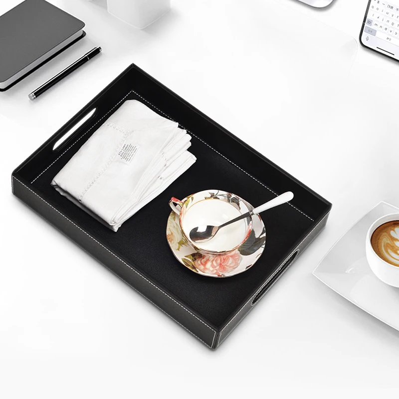 Custom Black Tray Decorative Storage Serving Tray Kitchen Sofa Cosmetic Organizer Jewelry Dish Organizer