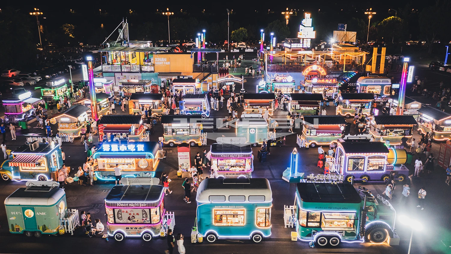 Jekeen factory stainless steel Food Truck Coffee  Mobile trailer Restaurants koisk for Korean Japan Market of Miko