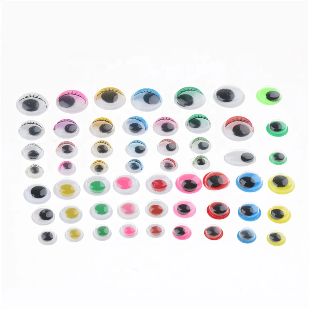 DIY Wiggly Googly Eyes Black White Self-adhesive Doll Movable Eye Simulation Animal Eye Kindergarten Children Craft