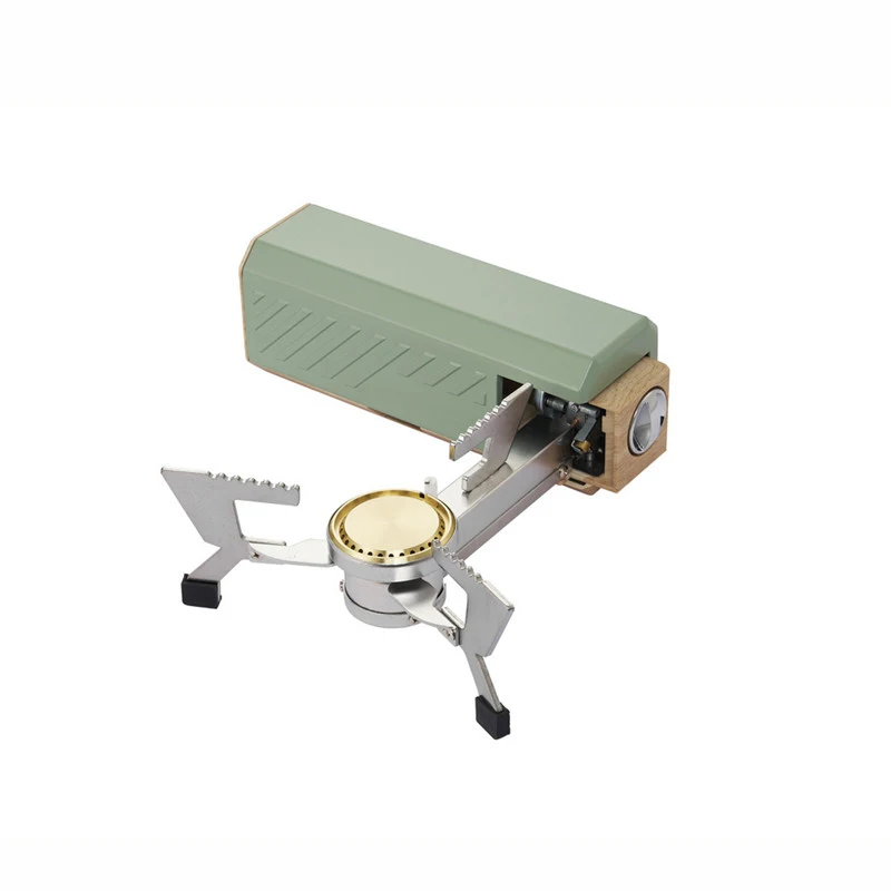 Portable Steel Camping Gas Stove for Outdoor Cooking Manual Furnace with Butane Propane Folding Burner Travel Picnics