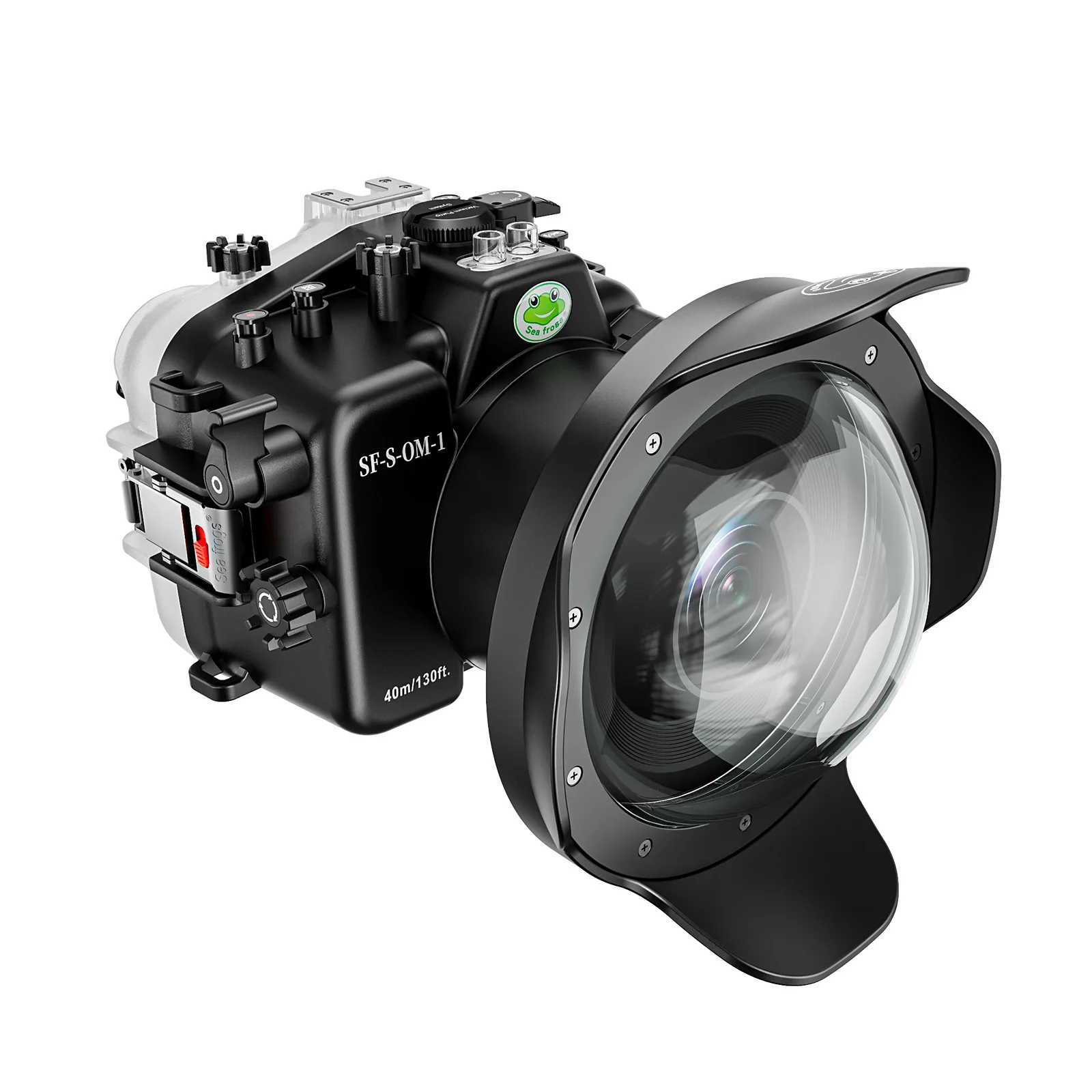 Seafrogs Waterproof 40 Meters Camera Case Cover Diving Housing For Olympus OM-1 With 6 Inch Dome Port