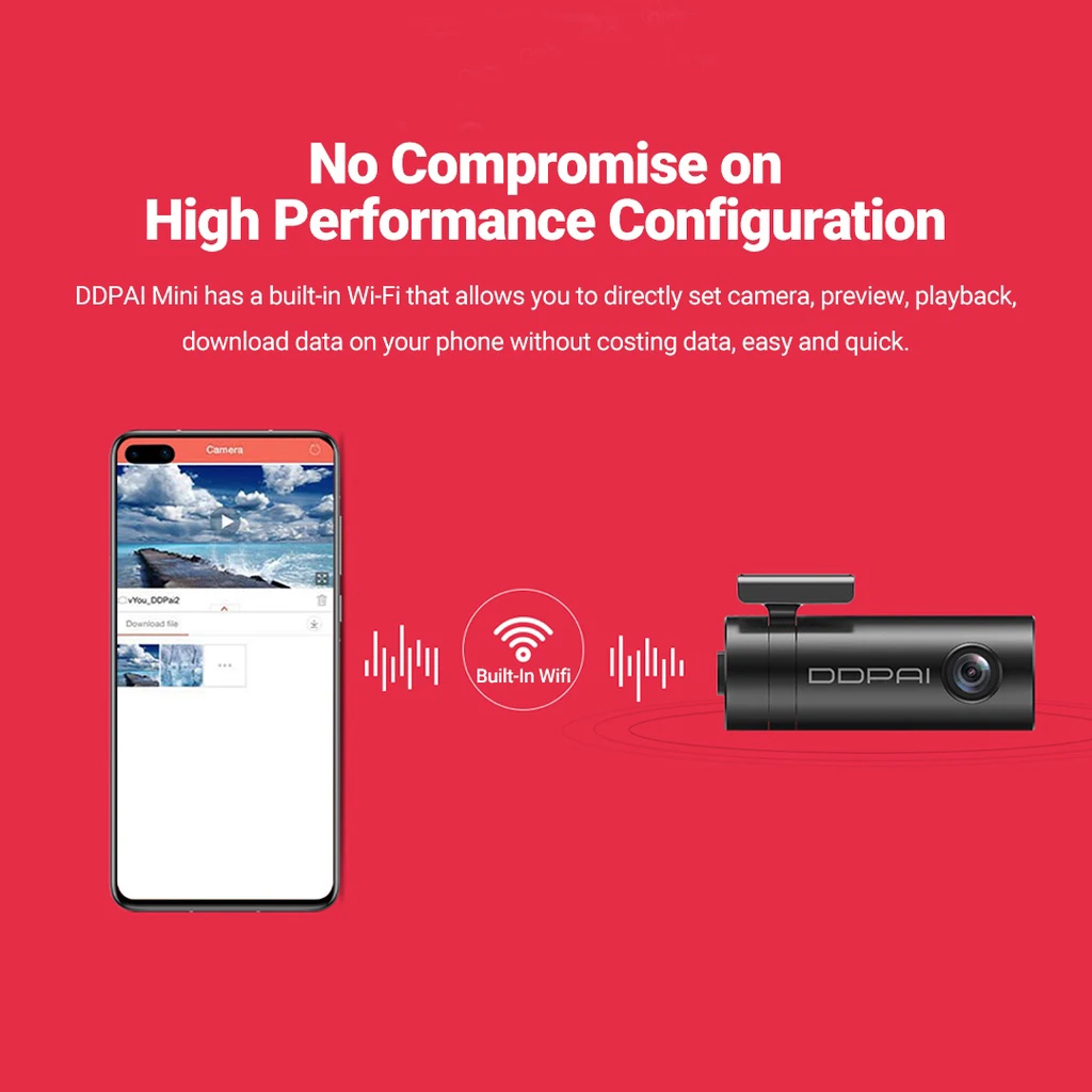 Xiaomi DDPAI Dash Cam Mini 1080P HD DVR Car Camera Android Wifi Auto Drive Vehicle Video Reorder Parking Monitor