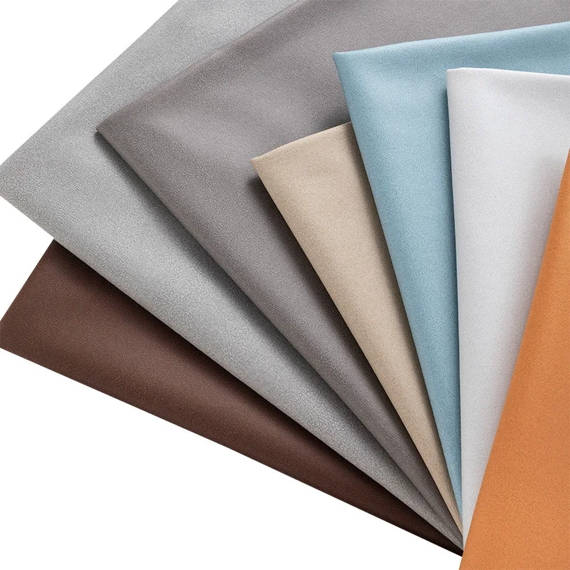 Soft 0.85 mm Imitation Suede Leather  Fabric Artificial Faux Synthetic PU Leather for Sofa Bags and Shoes Lining Sofa