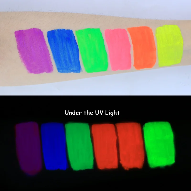 Private label eyeliner water activated glow in dark face paint face and body paint non-toxic artist suppliers
