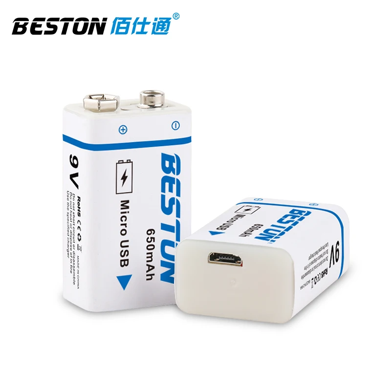 BESTON High quality USB 9v 650mAh Li ion Lithium Rechargeable Battery for Multimeter and Electronic Instrument