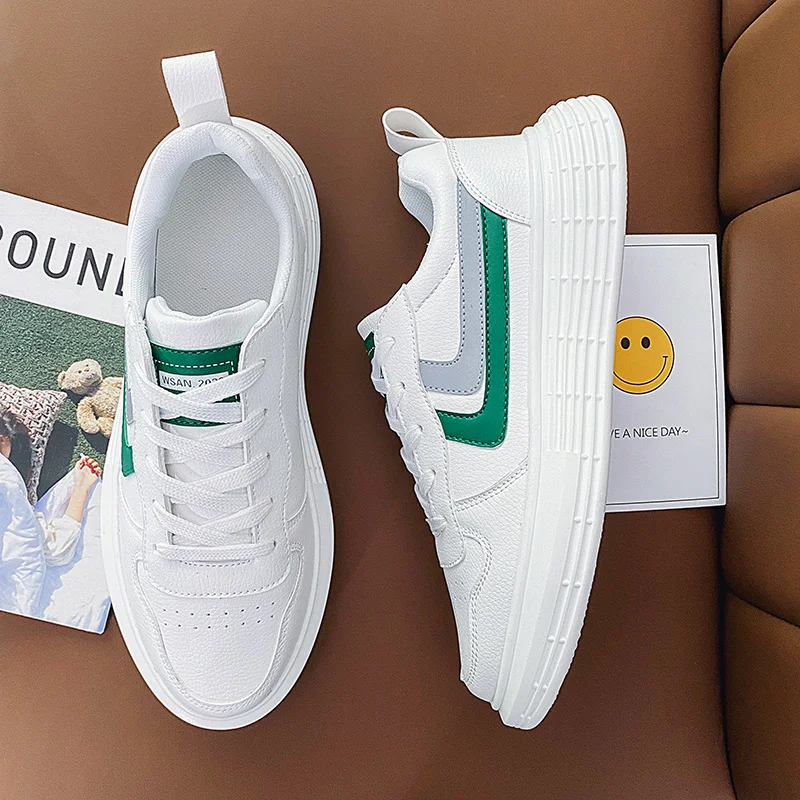 HN6089  Fashion Rubber Outsole Sports Running Shoes Flat Men Sneakers white shoes