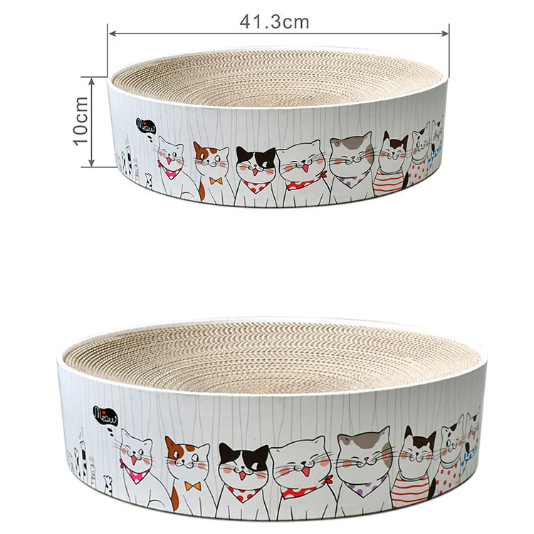Round corrugated cat scratching board simple disc bowl-shaped cat claw board round cake bowl-shaped cat bed