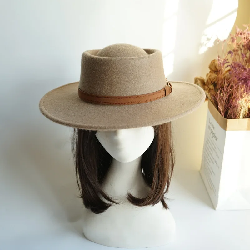 100% Australian Wool fashion felt hat for Adults customized logo color fedora hats pork pie with high quality