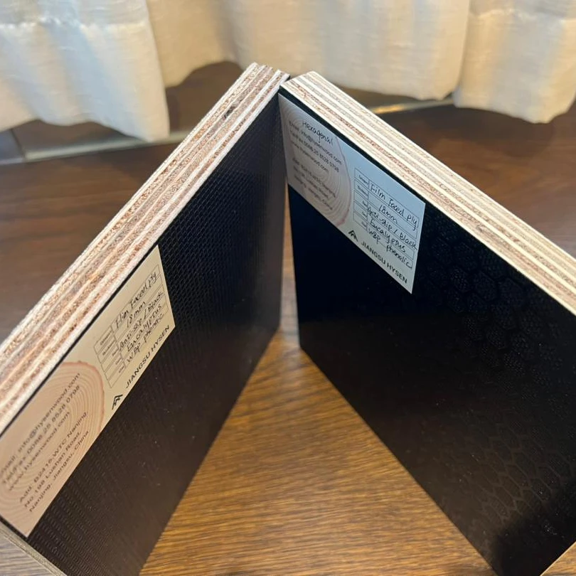 Hysen Black wbp phenolic glue birch core Hexaboard plywood anti-slip film plywoods for European market