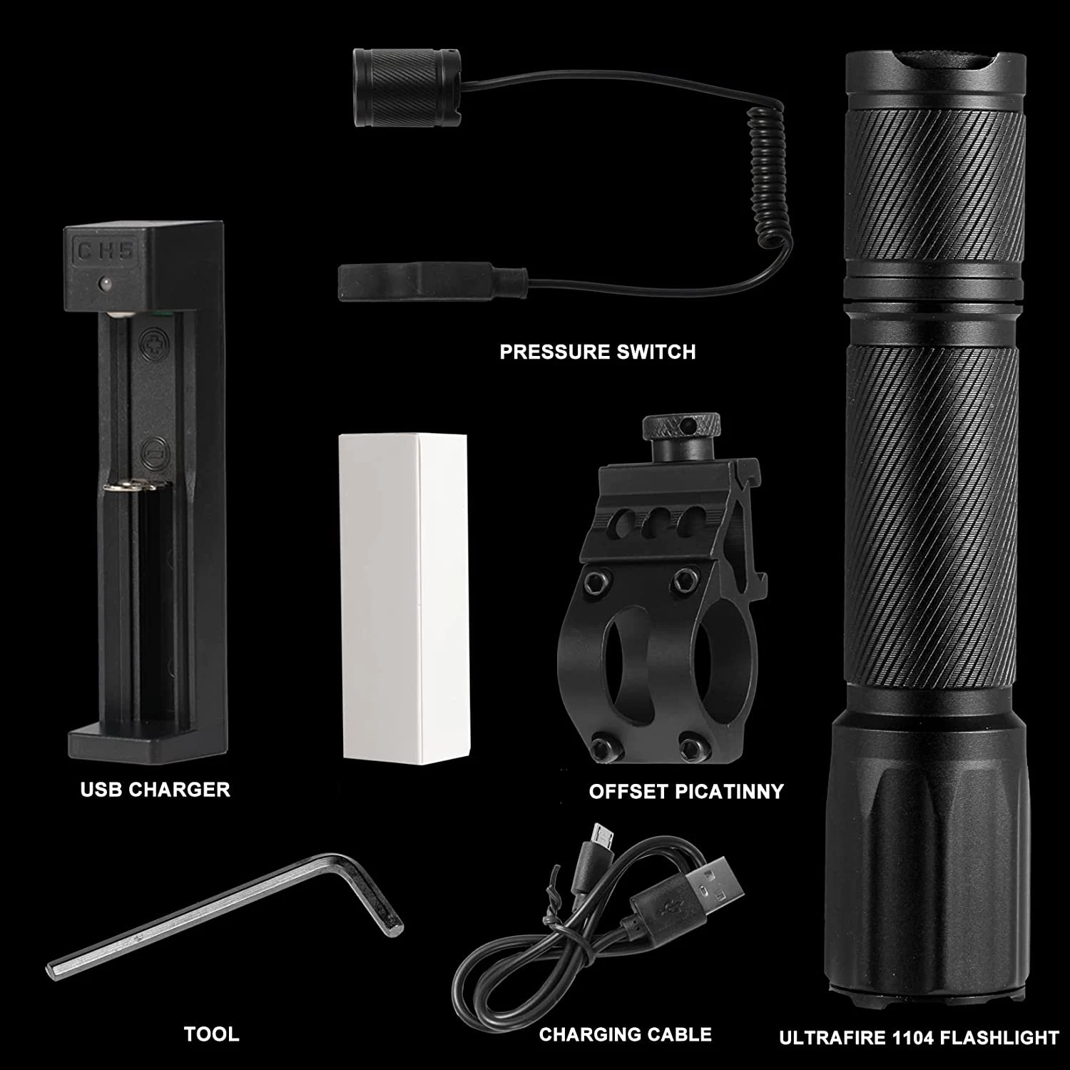Strong Light LED Waterproof Torch Light Tactical Flashlight Emergency Flashlight with Mount