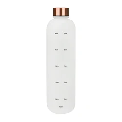 K & B 1L Large Capacity Plastic Gym Water Bottle Custom Matte Sport Water Bottle With Time Marker