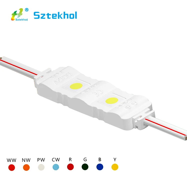 New DC12v RoHS Tekhol Led Module Smd Epistar 5050 Led Chip Led Backlight IP65 Waterproof PVC 120 Degree 2 Chips Mini Led Module