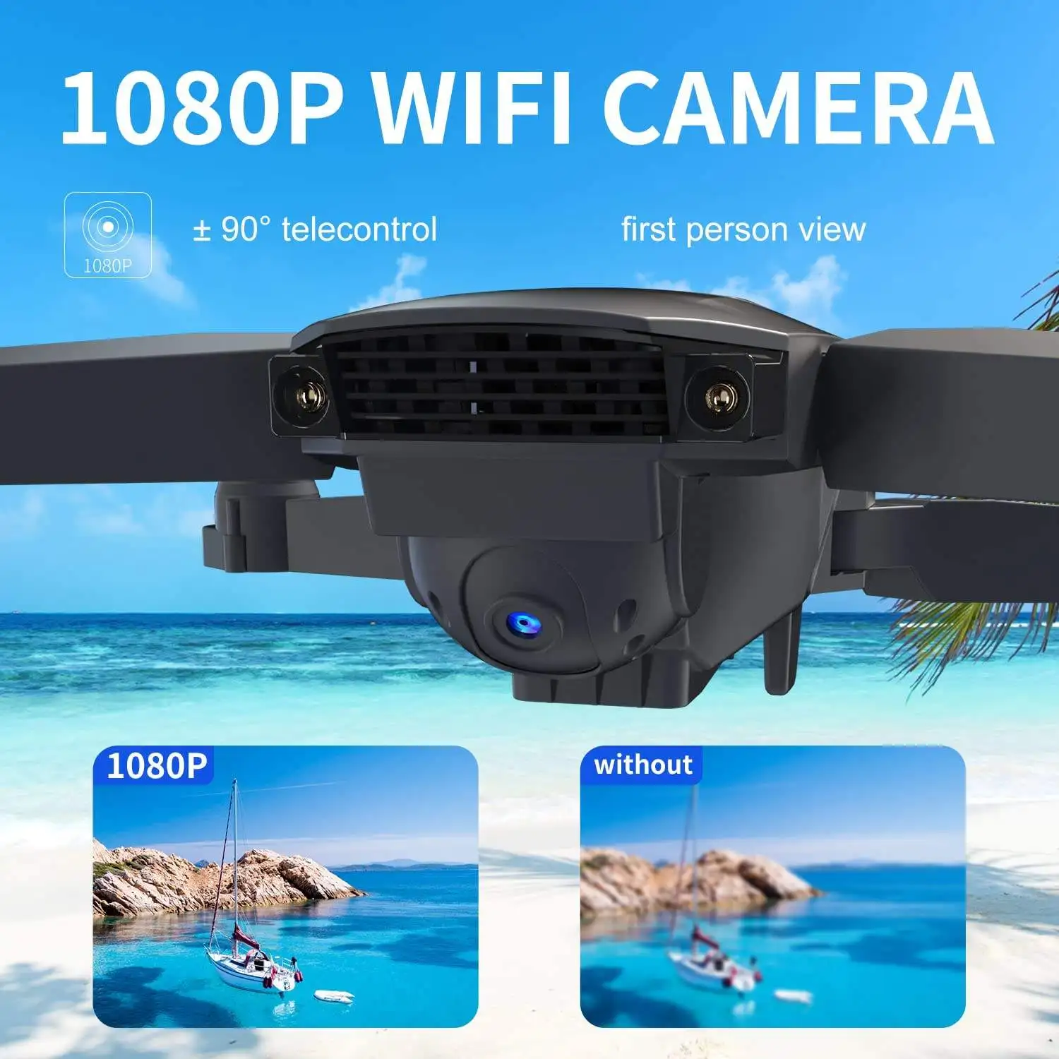 2023 Hot Selling E58   Foldable Long Flying Range Distance Battery Wifi RC Video HD Mini 4K Camera Drone