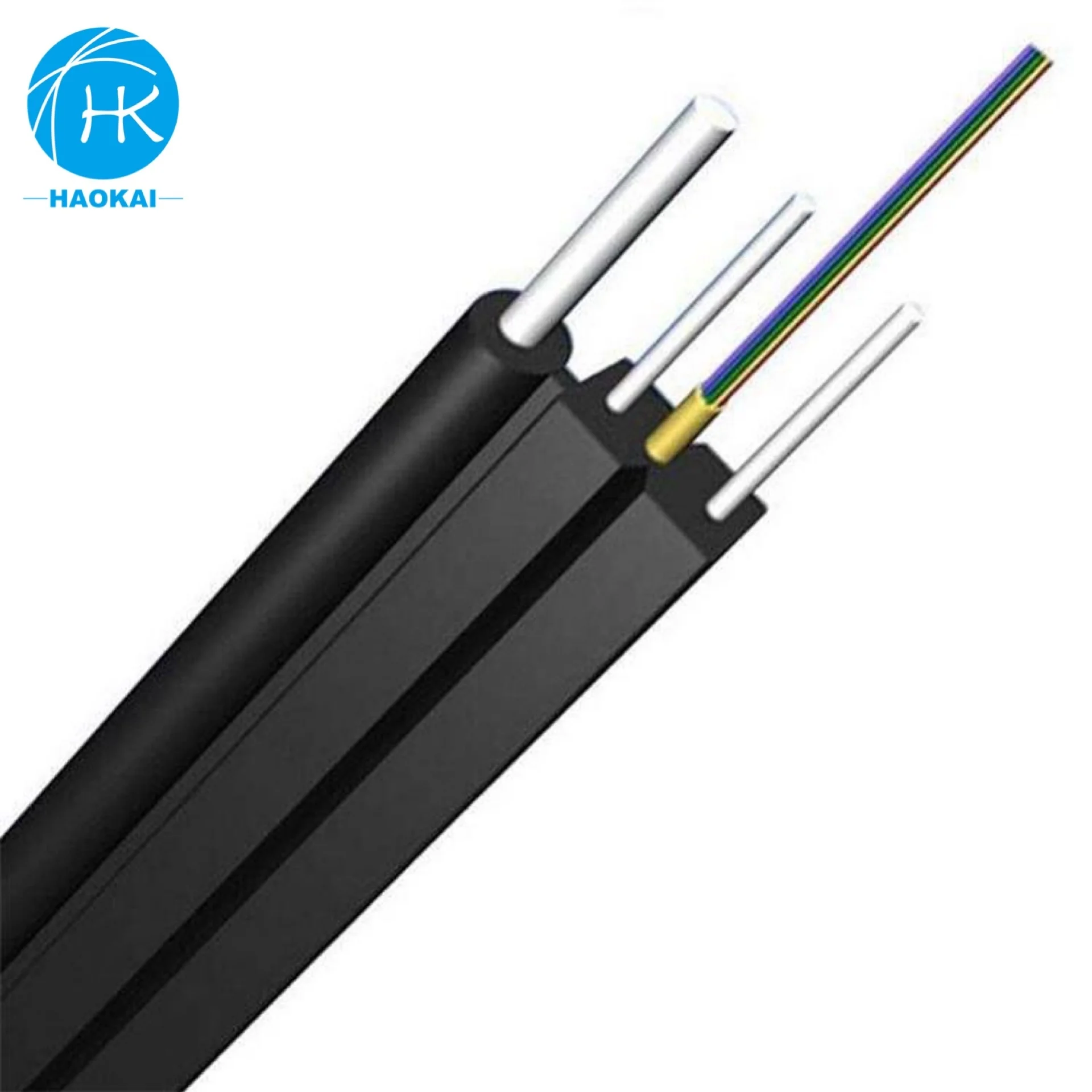 FTTH drop cable 1 core kevlar aramid fiber single mode multi mode G652D G655 G657 Ftth Indoor Fibre Optic Cable