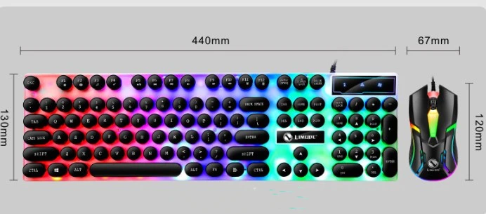 Amazon Hot Selling Retro Punk 104 Keys Wired Keyboard And Mouse Set RGB Gaming Mouse Gaming Keyboard for Windows PC Gamers