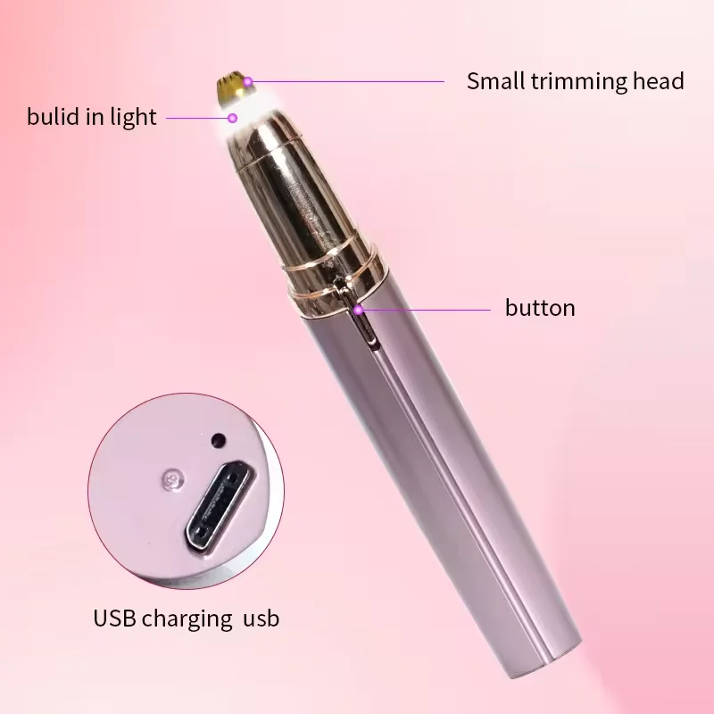Hot sale Portable Electric Eyebrow Trimmer Painless Hair Remover Rechargeable Eyebrow Trimmer & Facial Hair Removal for Women