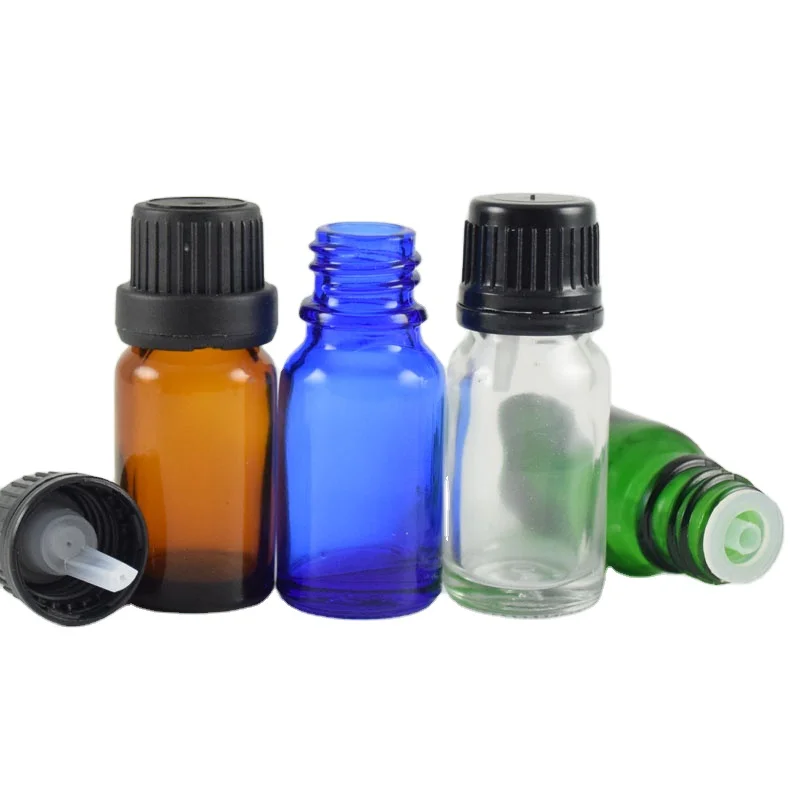 custom 10 ml 5ml drop glass dropper 30 ml amber green blue clear massage oil bottle with screen printing