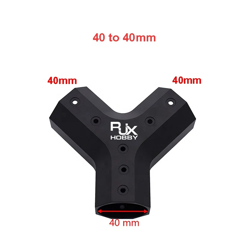 RJX Y-Shape Arm Base Horizontal CF Tube Folding Tube Joint Connector with Logo