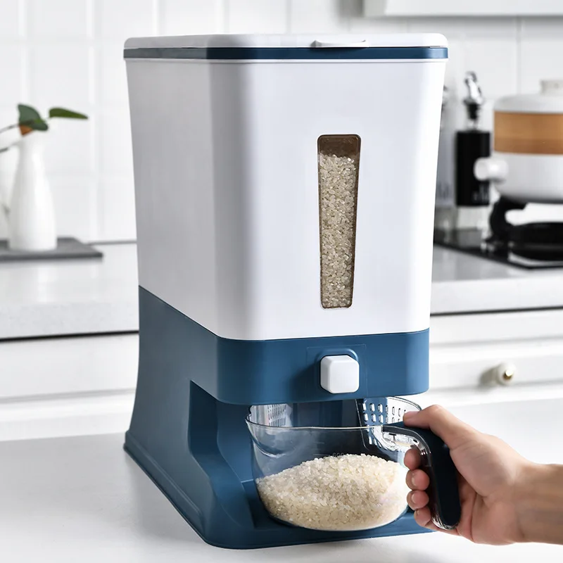 Wholesale Rice Storage Container Household Grain Rice Bucket Automatic Rice-proof Moisture-proof Sealed Grain Storage Container