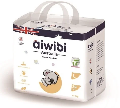 AIWIBI brand wholesale xxl magic tape fine baby disposable pants diapers/nappies for sale in bales by pack AWB15