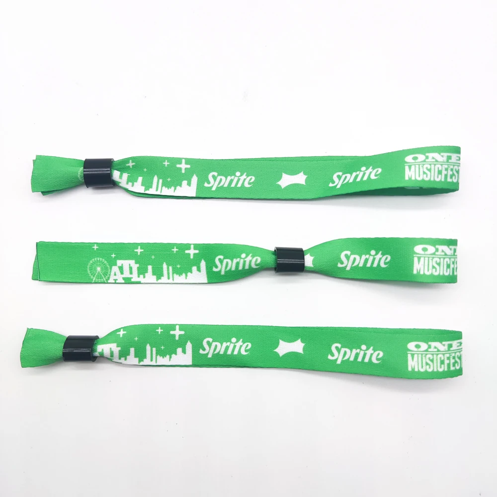 Wholesale Dye Sublimation Custom pink Satin Silk Printed Bracelet Ribbon Wristbands with logo Custom