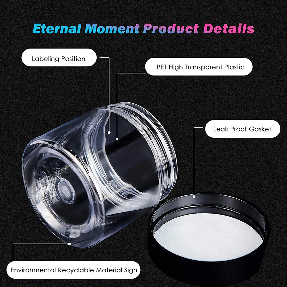 Custom 1oz 2oz 30g 200ml 8 ozs 6oz 100ml 12 32 oz 8oz 500ml Cosmetic PET Mason Scrub Container Plastic Cream Jar With Lids