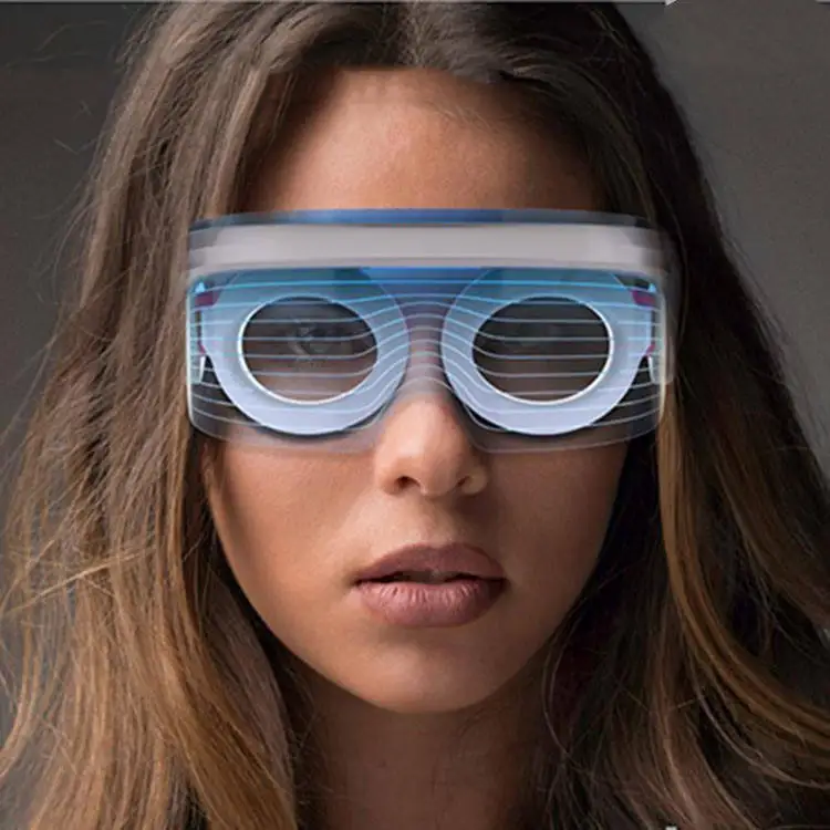 OEM ODM 3D Eye Vibration Led Red Light Therapy Device Led Eye Glasses Anti Aging Led Therapy Eyes Massager
