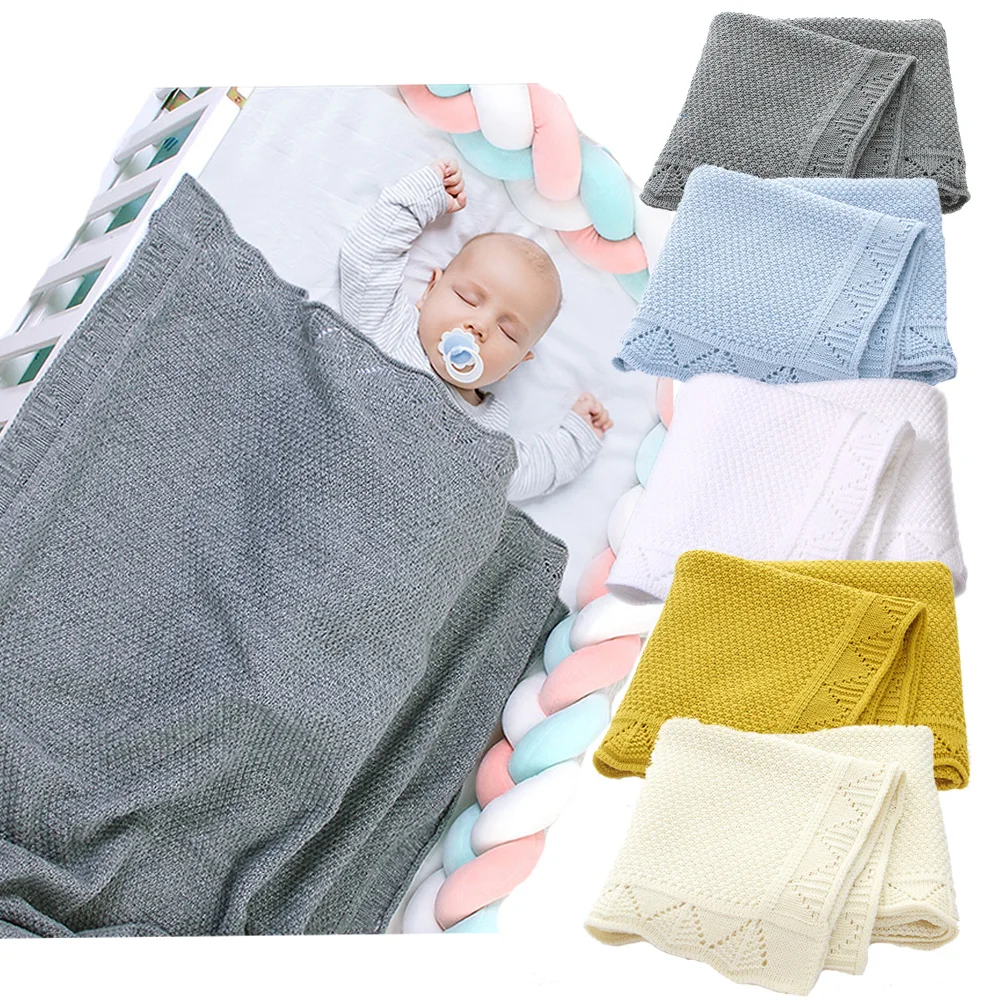 Newborn Infant Photo Prop Gift Knitting Blanket Monogram hand craft baby Stroller Blanket Cotton Knitted Cashmere Baby Blanket