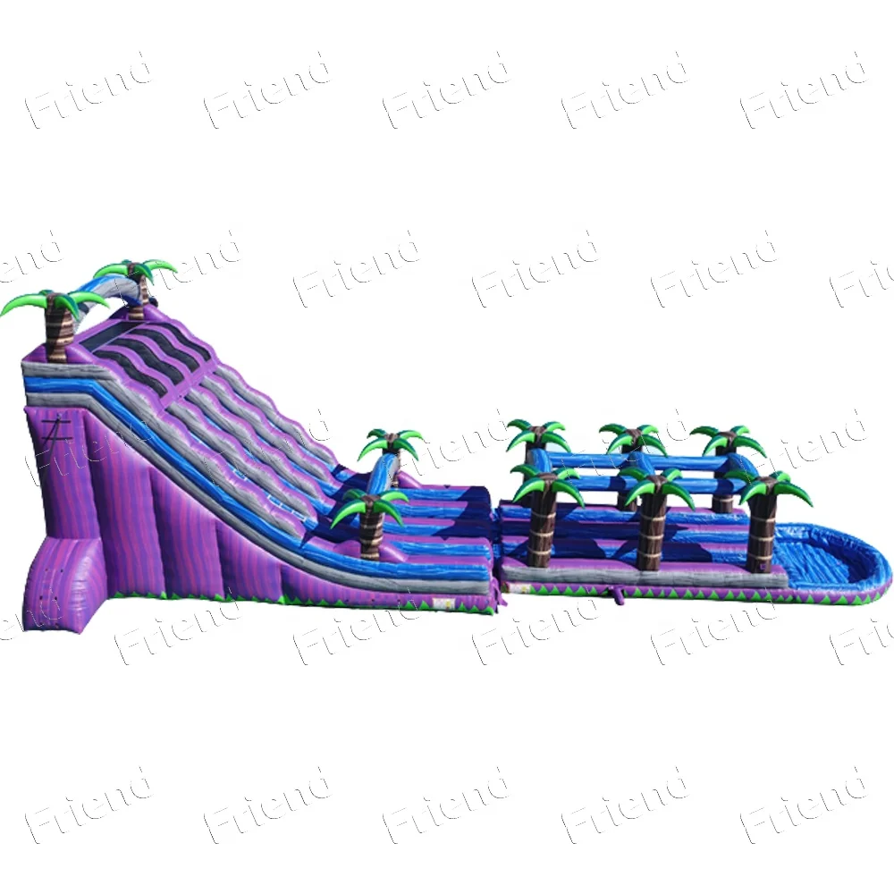 24FT TRIPLE LANE PURPLE PARADISE Inflatable Water Slide For Sale