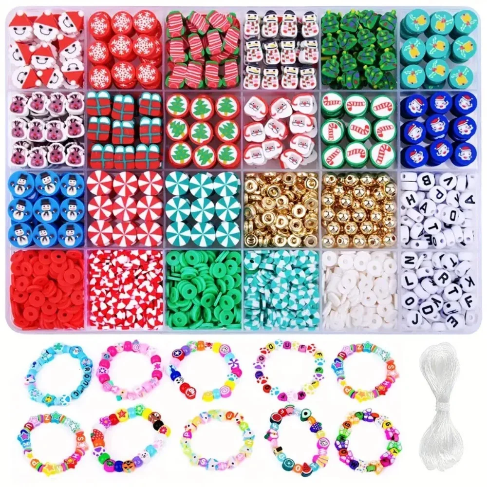 24 Frame Accessories For Girls Bracelet Clay Bead Hand Jewelry Loose Alphabet Necklace Jewelry Creative Diy Girls Toys