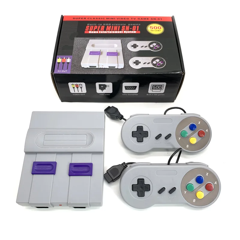 Super Mini Classic SFC TV Game Built-in 500 Classic Games with Dual Gamepads Retro Video Game Console