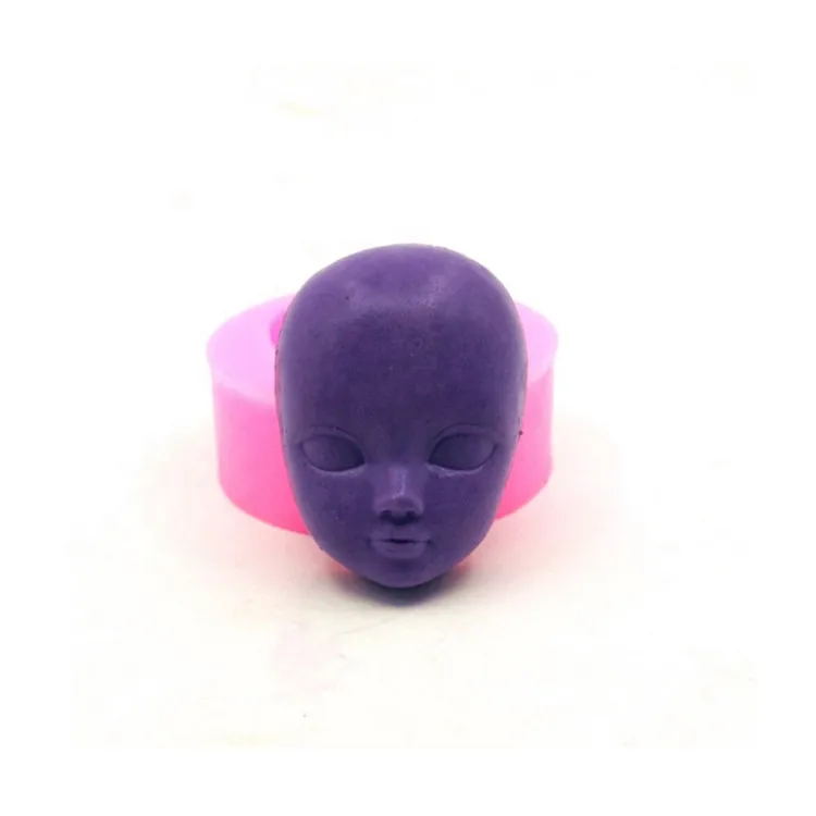 Y4848 Cute Doll Head Face Moulds Fondant Cakes Decor Tools Silicone Molds Sugarcrafts Chocolate Baking Tools
