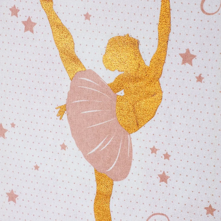 JEYCO BAGS Promotional printed yellow Ballet figure dance cotton canvas tote travel bag reusable red canvas tote bag