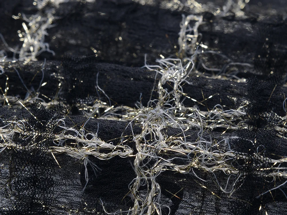 Summer Dresses Jacquard Sling Dress Puff Sleeve Two Piece Set Mini Black Loose Clothing