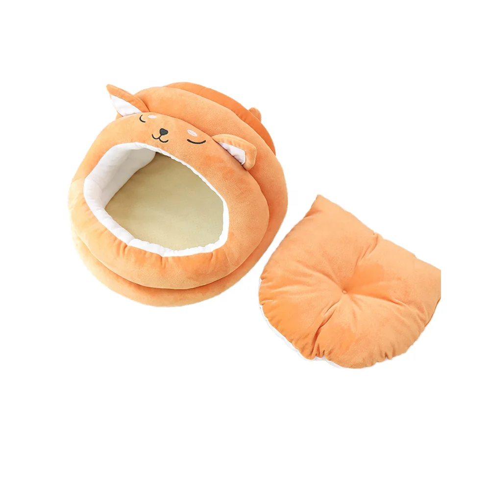 Cute Pet Bed Warm Soft Japanese Bite-Resistant Cloth Nest for Small Medium Sized Dogs PP Material for Deep Sleep