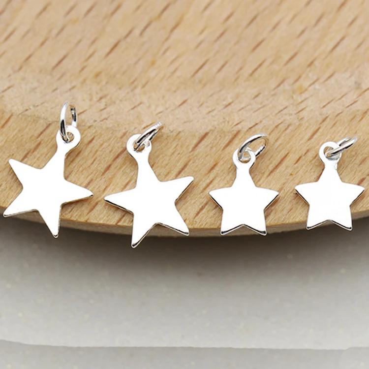 shell starfish david star solid pure 925 sterling silver diy jewelry girls pendant charms for permanent jewelry
