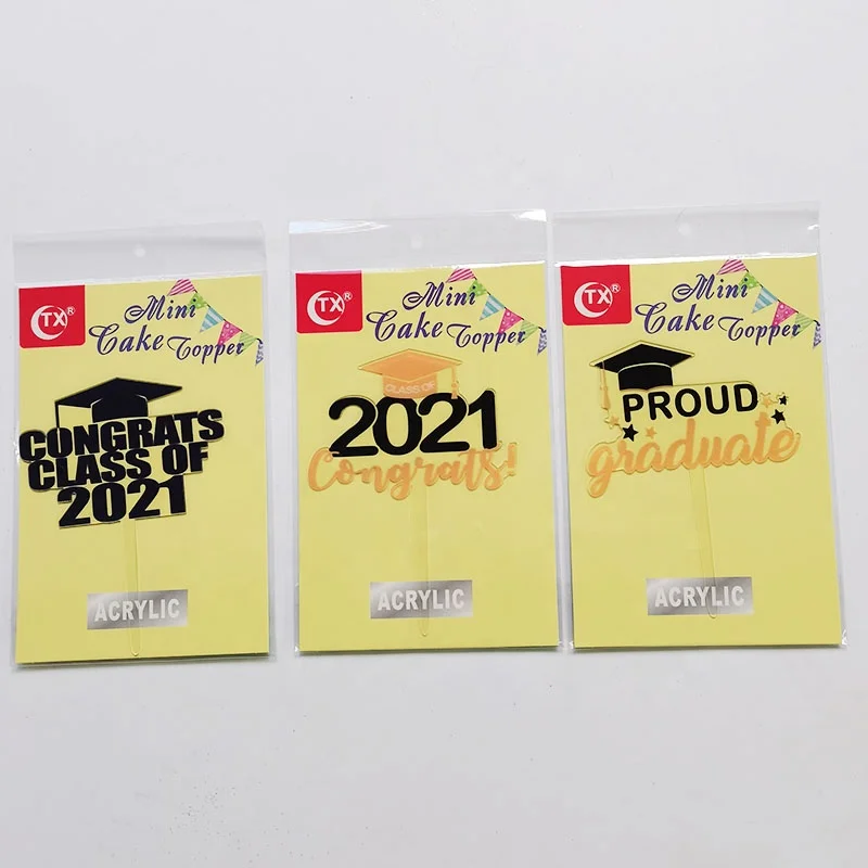 TX Cheap And Nice Congrats Congratulations Graduation Acrylic Cake Toppers For Graduation  Party Decorations Supplier In China