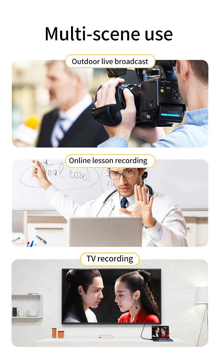  Hd-mi USB 3.0 Video Audio Capture Card Compatible With Windows Android IOS Linux for Live Streaming Broadcasting