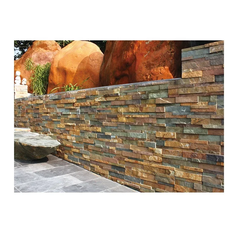 Factory Outdoor Bricks Wall Stone Tiles Decorative Slate White