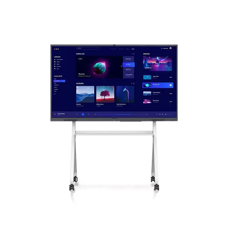 75 Inch 4K 3840x2160 Portable Interactive Whiteboard Electronic Digital Smart Board for Education