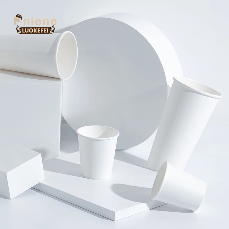 Wholesale Plastic Free Paper Cup 8oz 12oz 16oz Disposable Single Wall Custom Logo Hot Coffee Paper Cup