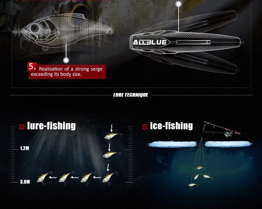 70S Sinking Fishing Lure Lipless Crankbaits Hard Artificial VIB Vibration Bait All Depth Winter Ice Fishing Tackle