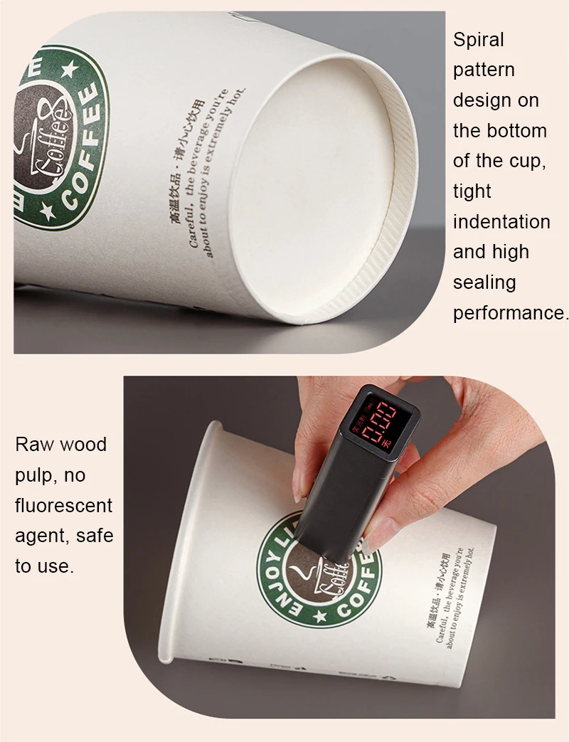Custom logo Printed High speed machine produced double wall paper coffee or tea cup with lid