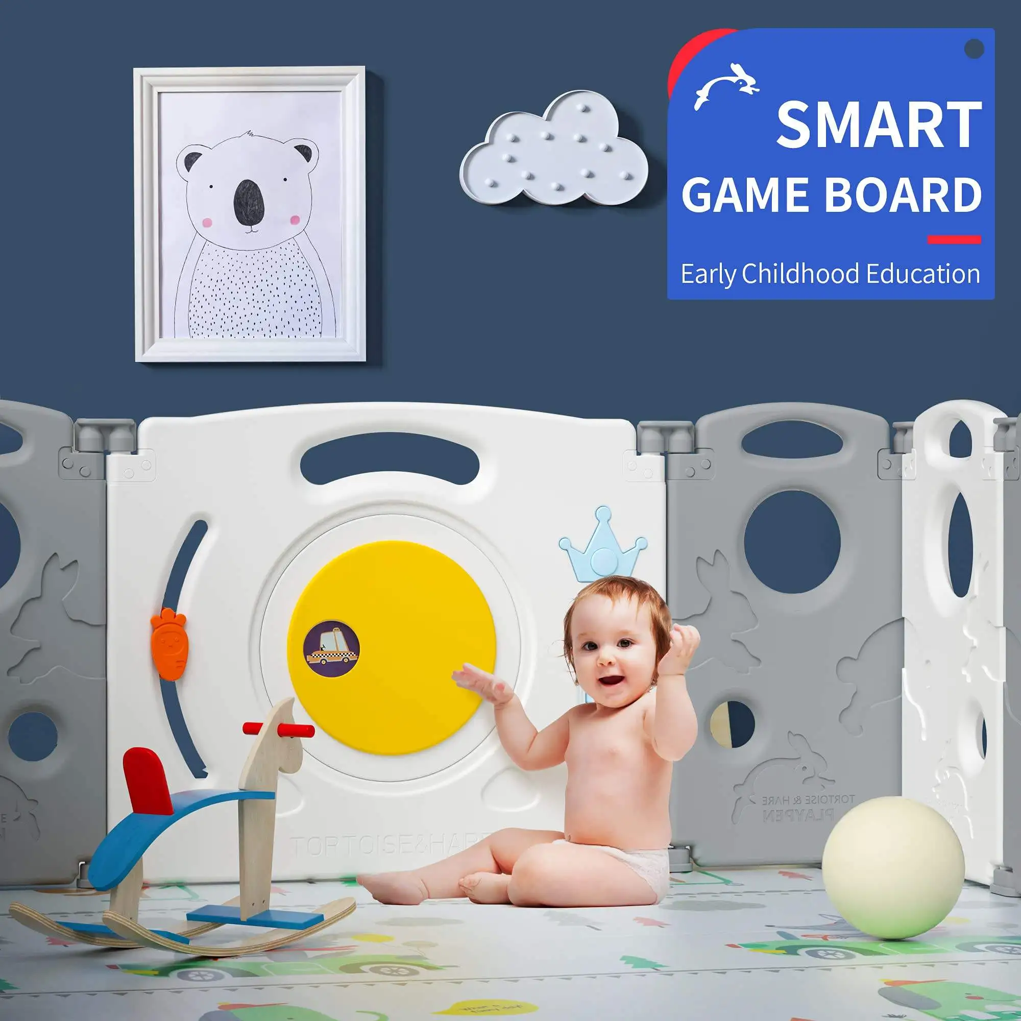 Multi-Combination Luxury Plastic Fence Kids For Children Toddler Playyard Indoor Foldable Game Play Yard Safety Baby Playpens