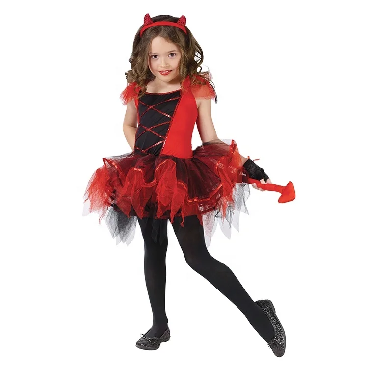 New design customized devil cosplay costume party costume devil dress for children scarlet witch costume kids