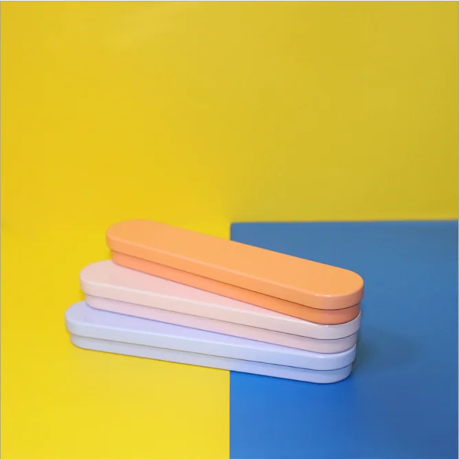 Custom metal pencil case stationary tin box small rectangular tinplate box with hinge