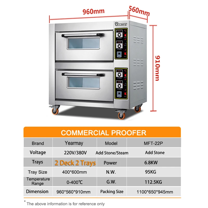 Wholesale 2 Layer  2 Deck 4 Trays Electric Oven Oven 4 Trays Pizza Bread Cake Baking Deck Oven