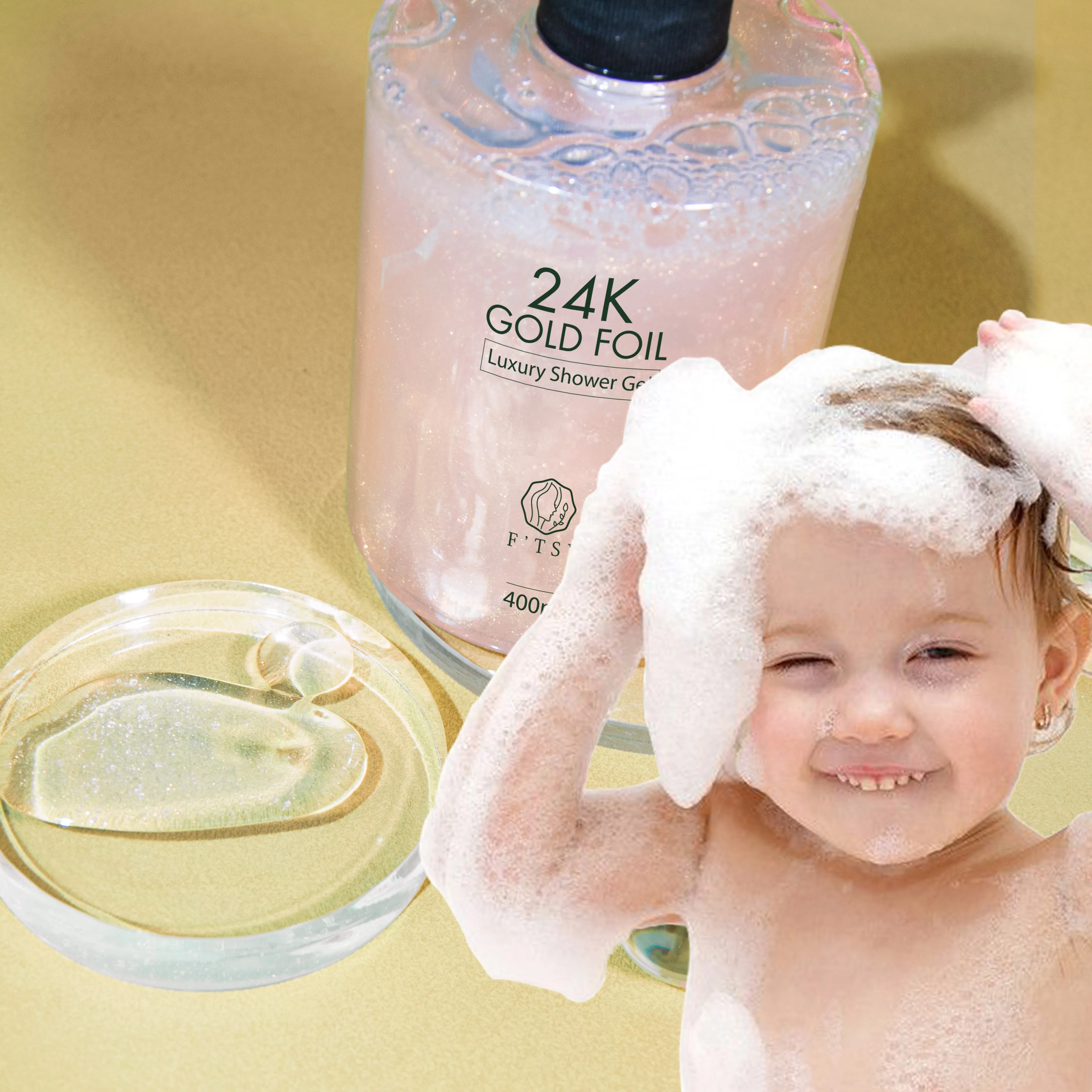 OEM Natural Organic Body Wash Scrub 24K Gold Exfoliating Lightening Whitening Shower Gel